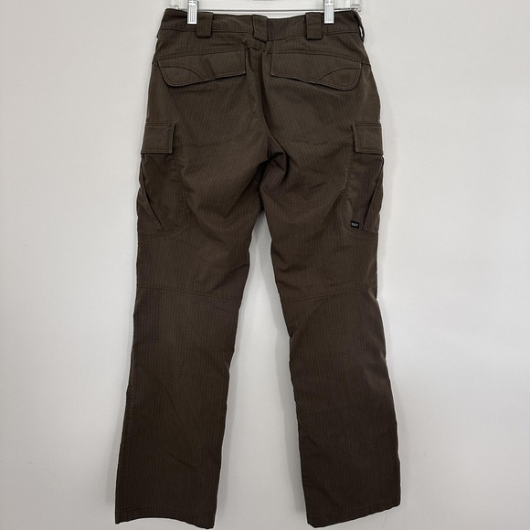 5.11 Tactical Pants Womens 4 Brown Ripstop Cargo Utility Outdoor Workwear - Picture 2 of 12